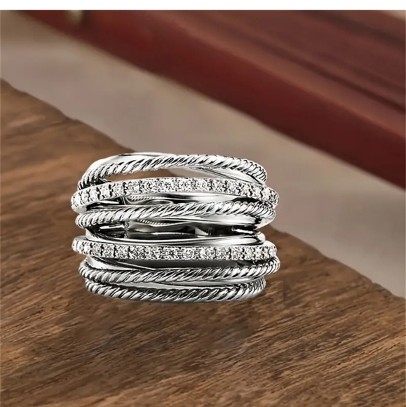 925 Stacked Womens Ring SIZE 6 - Picture 3 of 3